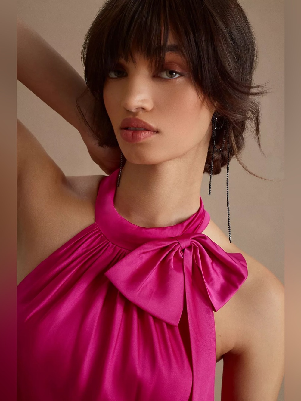 Elegant Fuchsia Halter Maxi Dress - Women - Picture 12 of 14